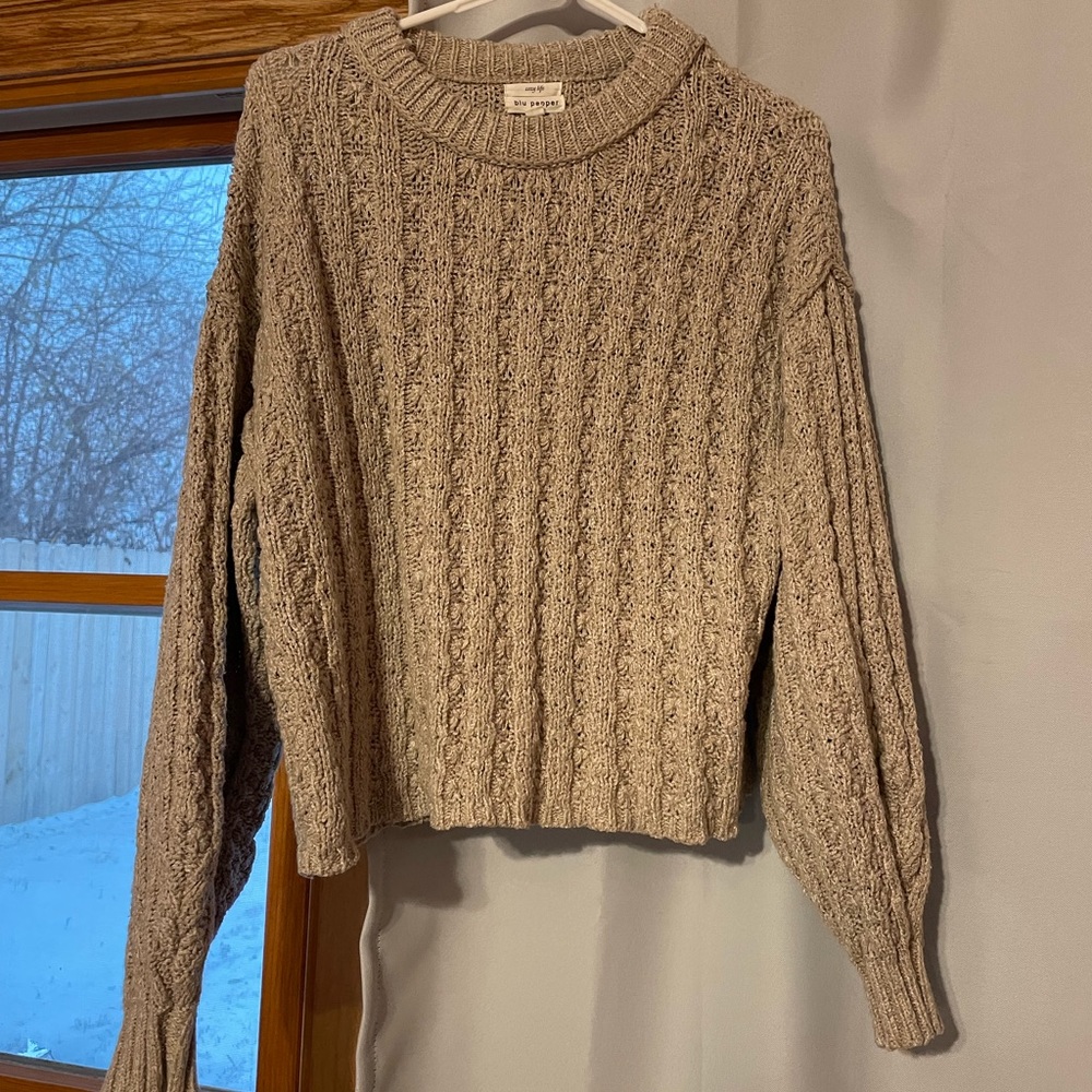 Oatmeal cropped sweater